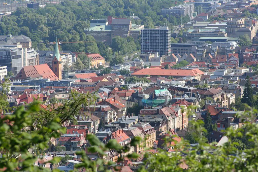 Das Bohnenviertel in Stuttgart (Luftaufnahme)