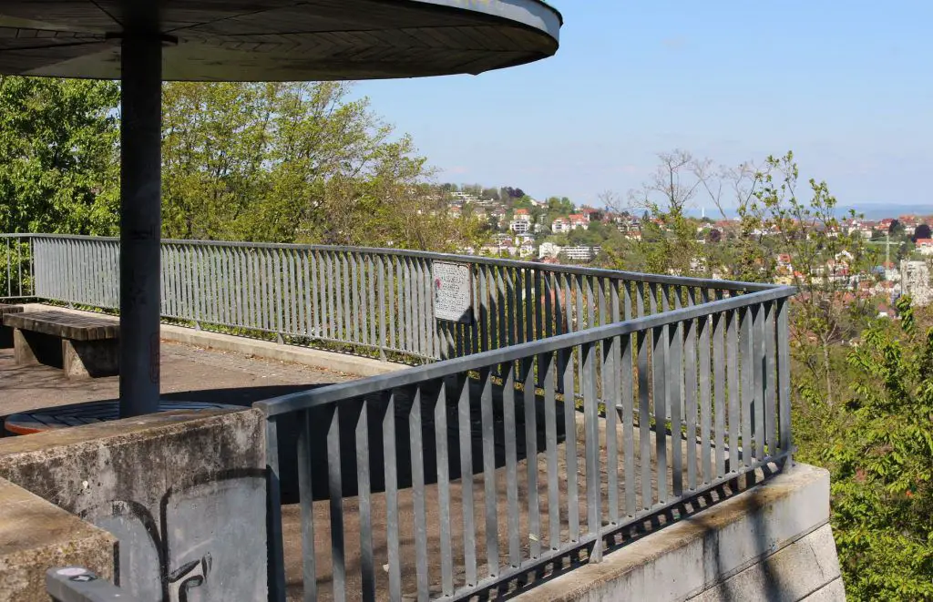 Die Aussichtsplattform an der Zeppelin-Strasse in Stuttgart