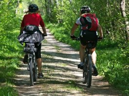 Zwei E-Bike-Fahrer auf einer Tour