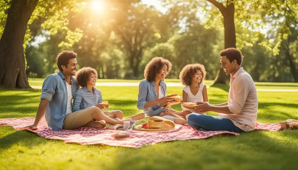 Familie beim Picknick im Park