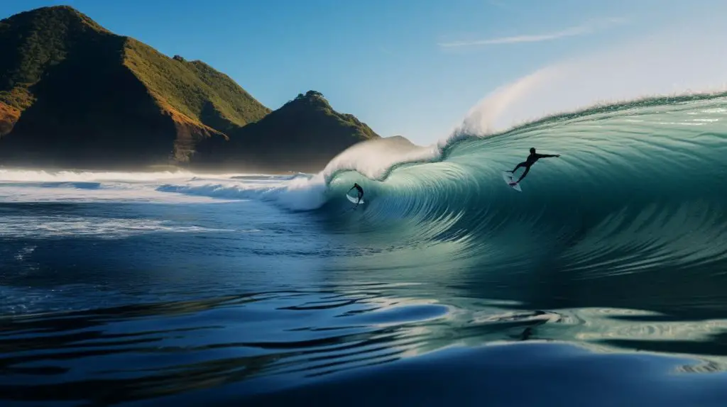 Surfing in Raglan