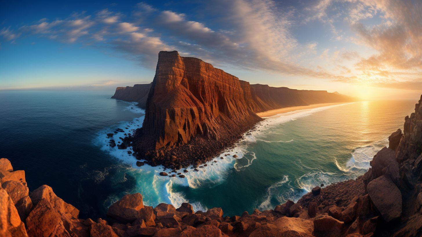 Panoramablick auf Cabo Girão Klippe und das weite Meer.