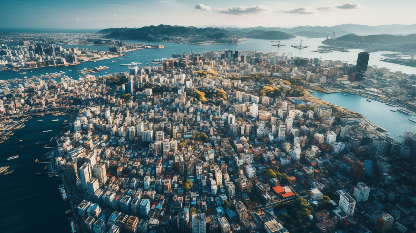 Seouls Top-Sehenswürdigkeiten in atemberaubender Luftaufnahme mit historischen Wahrzeichen.