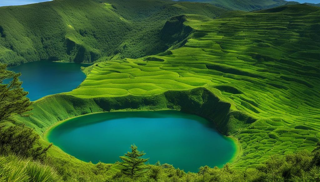 Blaugrüne Kraterseen auf den Azoren