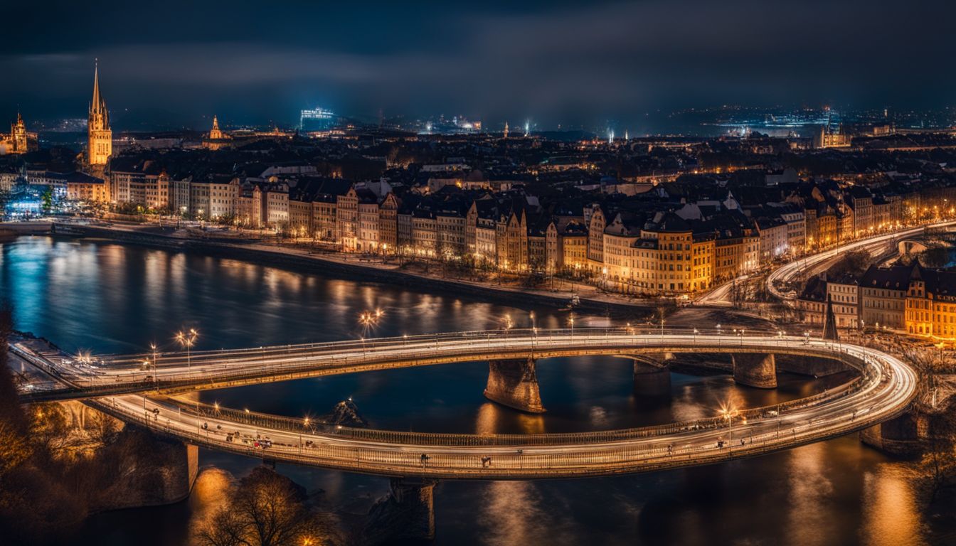 Ein Panorama-Blick auf die ikonische Erasmusbrücke, umgeben von verschiedenen Gesichtern und Outfits.