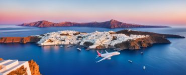 wie lange fliegt man nach santorini